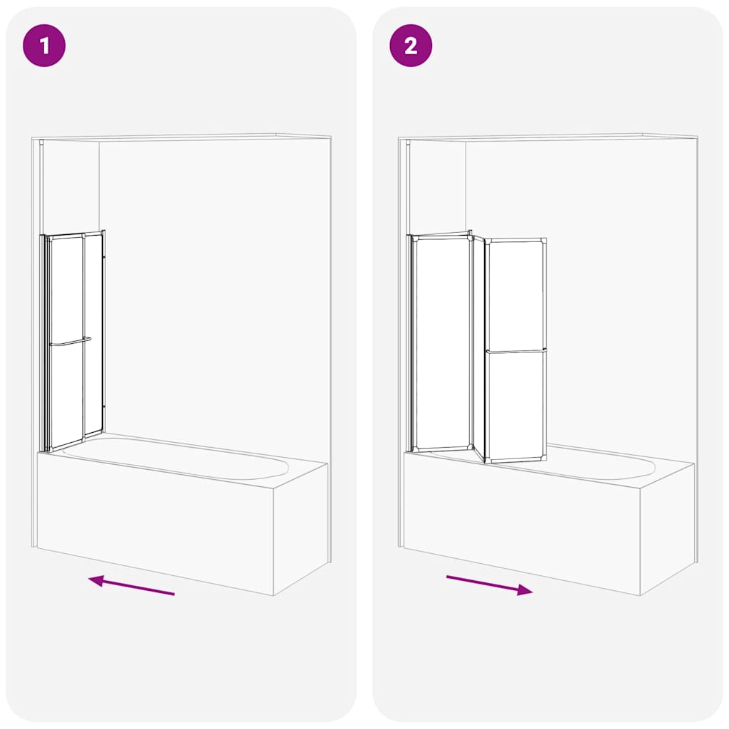 vidaXL Badscherm Mat 120 x 70 x 137 cm Aluminium