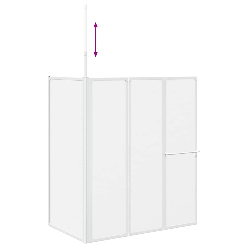 vidaXL Badscherm Mat 120 x 70 x 137 cm Aluminium