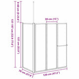 vidaXL Badscherm Mat 120 x 70 x 137 cm Aluminium