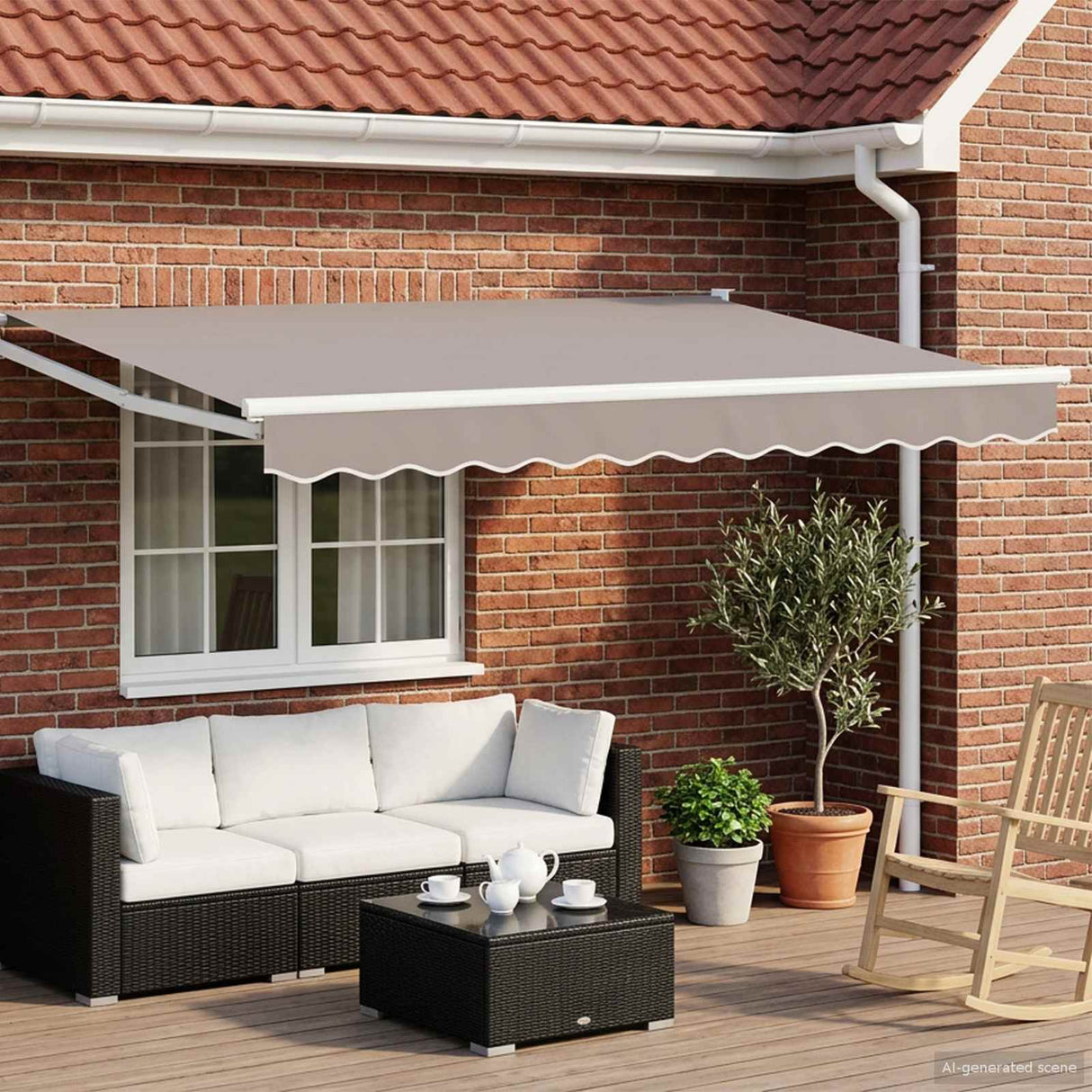 vidaXL Elektrisch Uittrekbaar Markies Frame Wit 2,5 x 2 m Aluminium