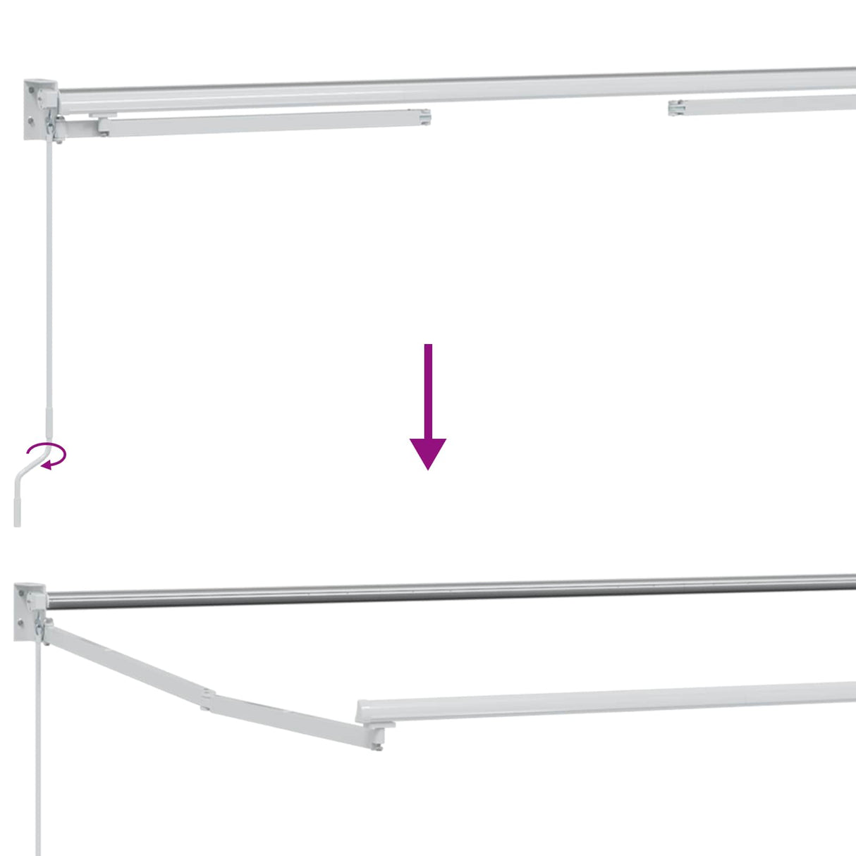 vidaXL Elektrisch Uittrekbaar Markies Frame Wit 2,5 x 2 m Aluminium