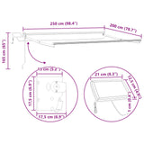 vidaXL Elektrisch Uittrekbaar Markies Frame Wit 2,5 x 2 m Aluminium