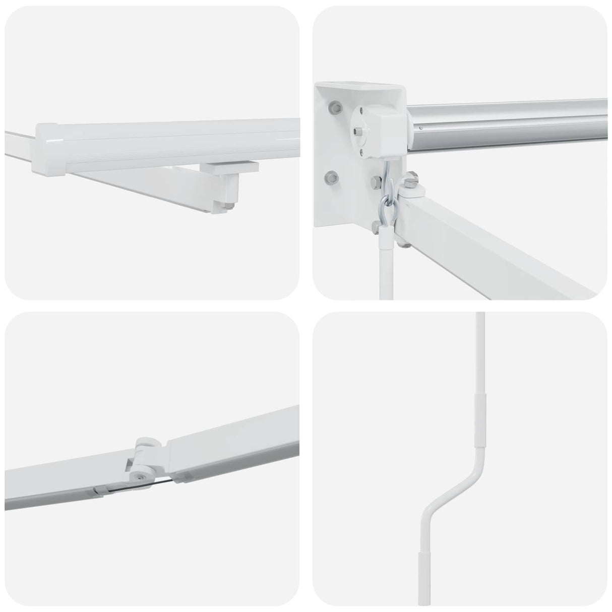 vidaXL Elektrisch Uittrekbaar Markies Frame Wit 2,5 x 2 m Aluminium