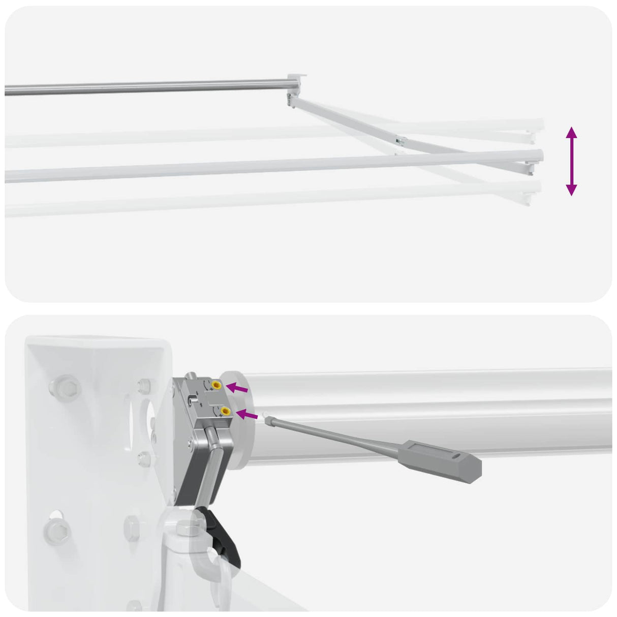 vidaXL Elektrisch Uittrekbaar Markies Frame Wit 2,5 x 2 m Aluminium