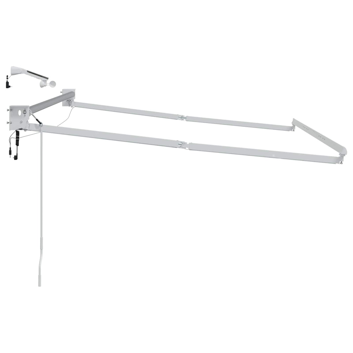 vidaXL Elektrisch Uittrekbaar Markies Frame Wit 2,5 x 2 m Aluminium