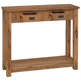 vidaXL Wandtafel Naturel 90 x 30 x 80 cm Massief Teakhout