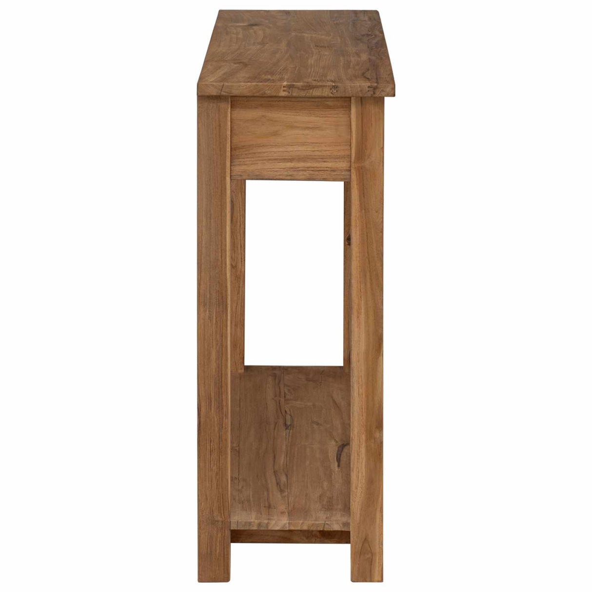 vidaXL Wandtafel Naturel 90 x 30 x 80 cm Massief Teakhout