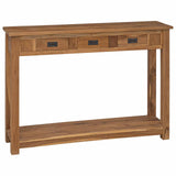 vidaXL Wandtafel Naturel 90 x 30 x 80 cm Massief Teakhout