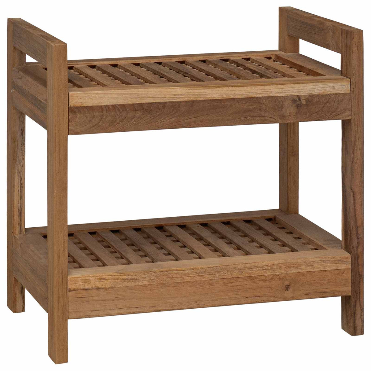 vidaXL Badkamerrek Naturel 45 x 30 x 45 cm Massief Teakhout