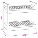 vidaXL Badkamerrek Naturel 45 x 30 x 45 cm Massief Teakhout
