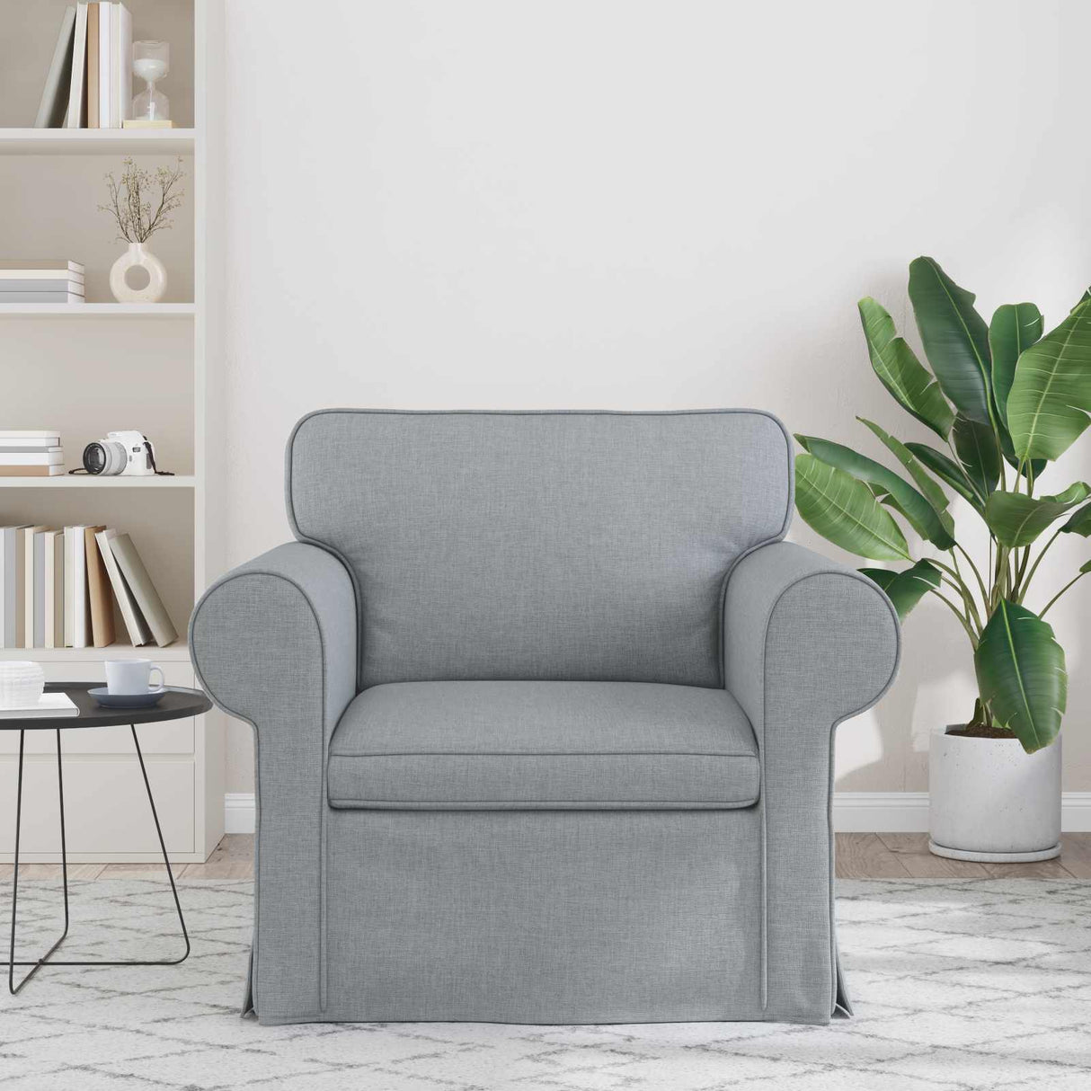 vidaXL Sofa Light Grey 95 x 82 x 80 cm Fabric
