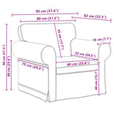vidaXL Sofa Light Grey 95 x 82 x 80 cm Fabric