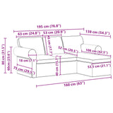 vidaXL Bank Donkergrijs 195 x 138 x 80 cm Stof