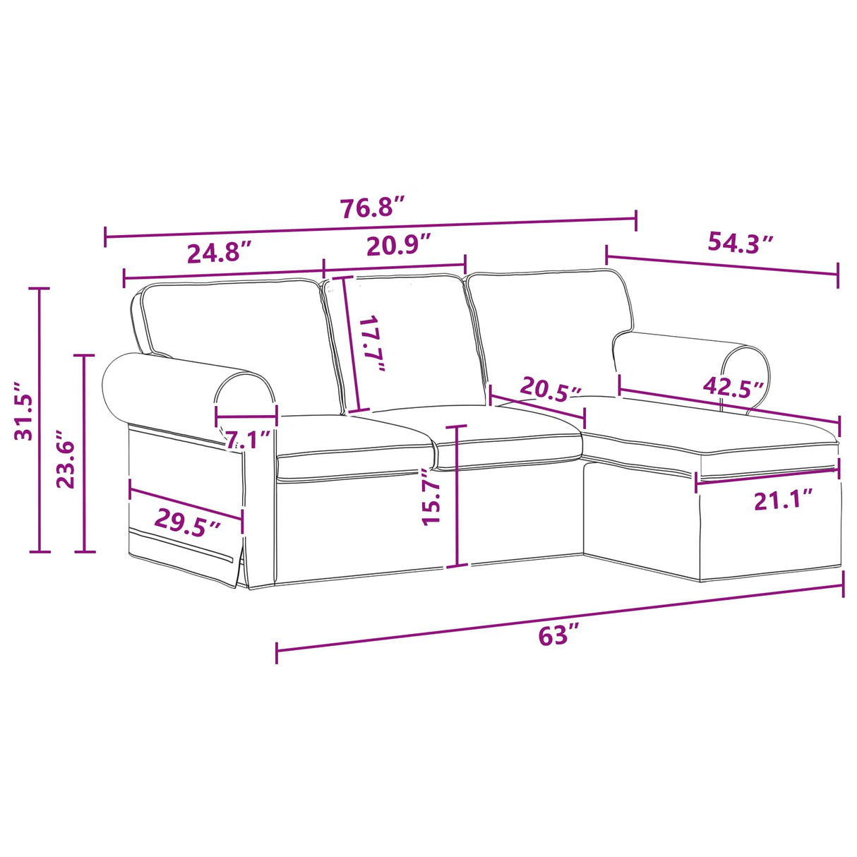 vidaXL Bank Donkergrijs 195 x 138 x 80 cm Stof