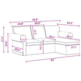 vidaXL Bank Donkergrijs 195 x 138 x 80 cm Stof
