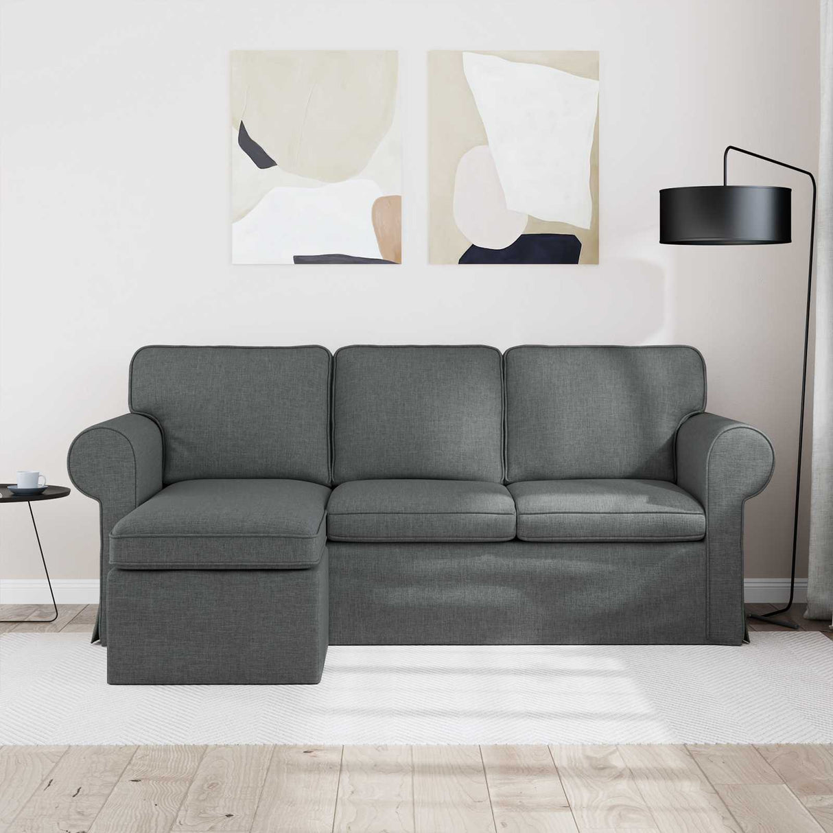 vidaXL Bank Donkergrijs 195 x 138 x 80 cm Stof