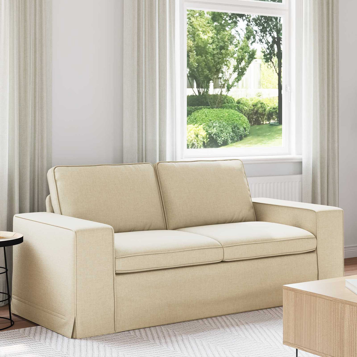 vidaXL Bank Lichtgrijs 103 x 80 x 82 cm Stof