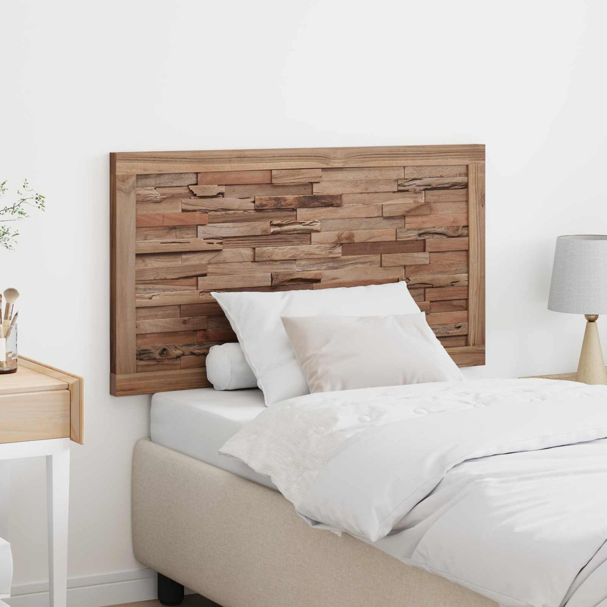 vidaXL Bed Hoofdbord Naturel Massief Teakhout