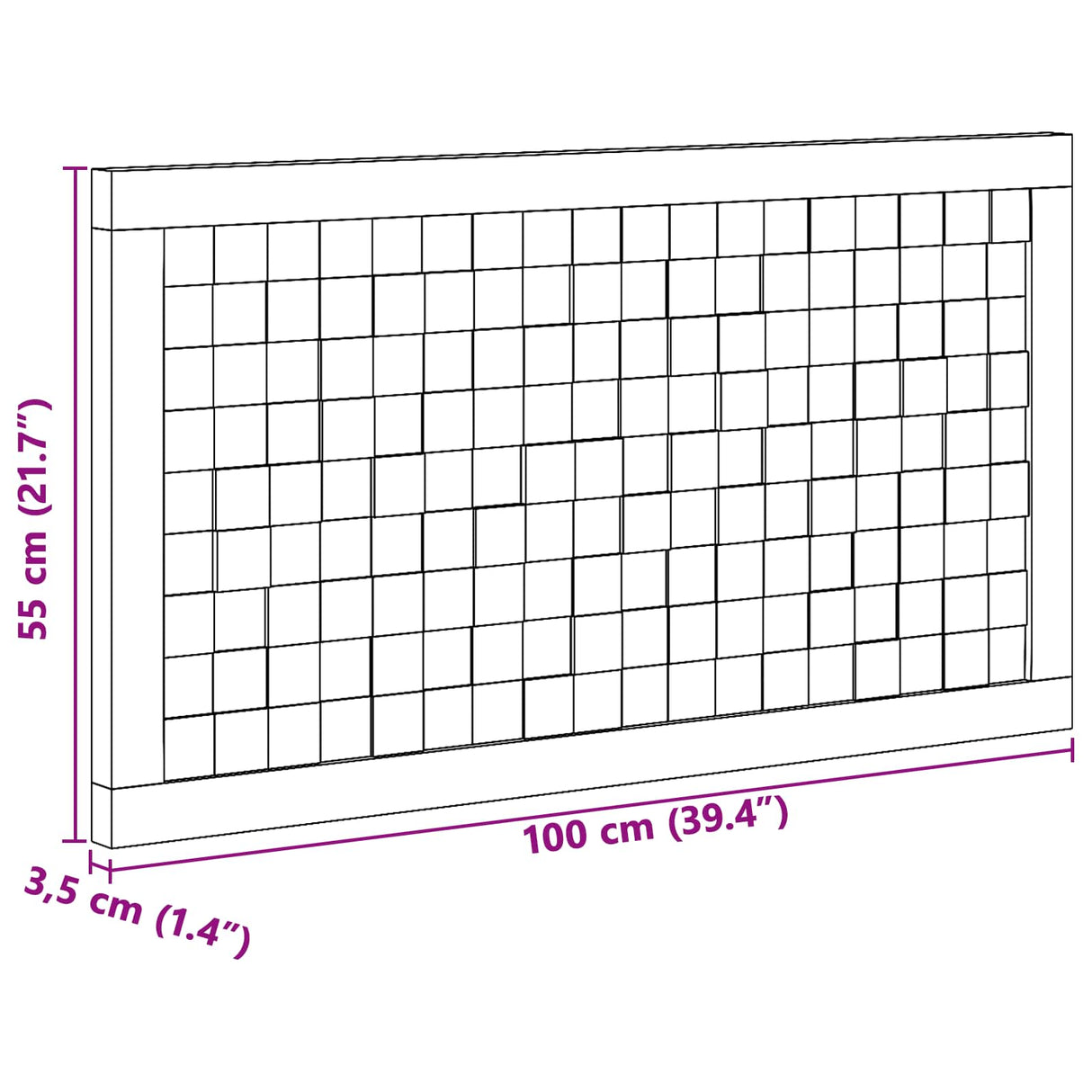 vidaXL Bed Hoofdbord Naturel Massief Teakhout
