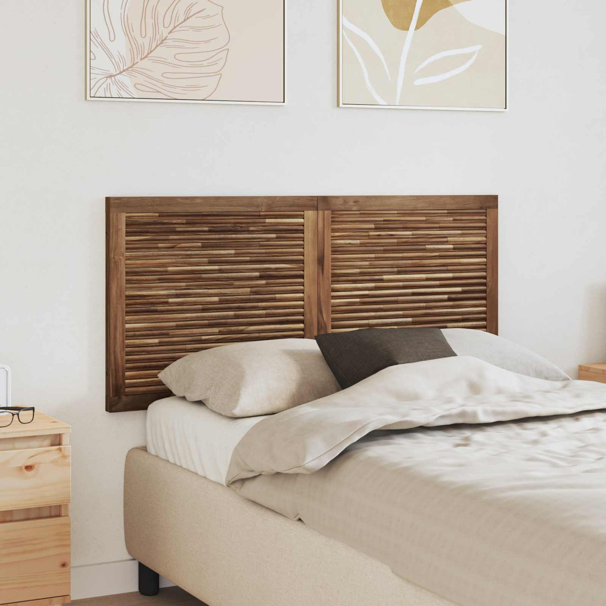 vidaXL Bed Headboard Natural Solid Teak Wood
