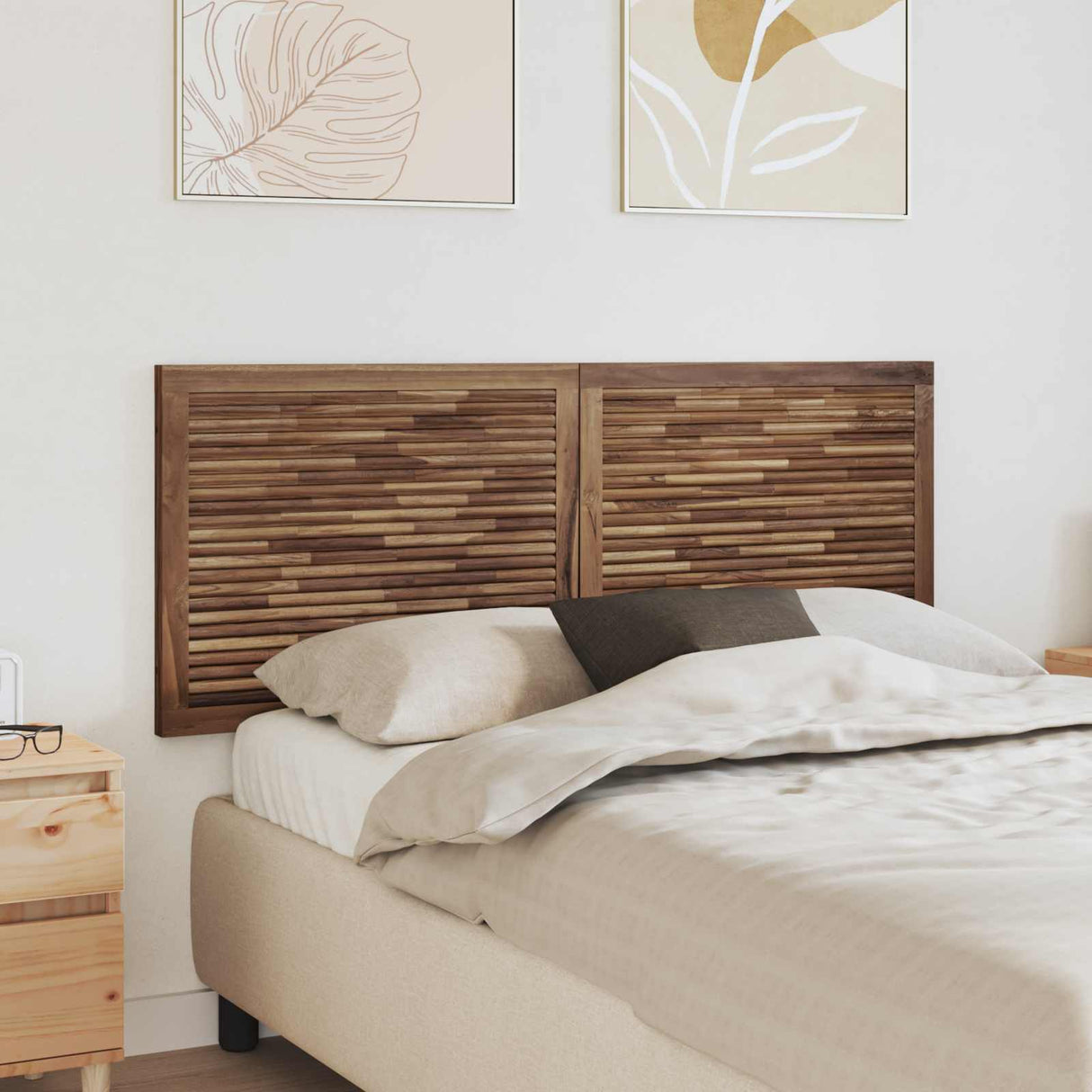 vidaXL Bed Headboard Natural Solid Teak Wood