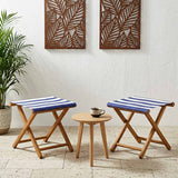 vidaXL Sun Lounger 2 pcs Solid Eucalyptus Wood Blue and White