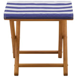 vidaXL Sun Lounger 2 pcs Solid Eucalyptus Wood Blue and White
