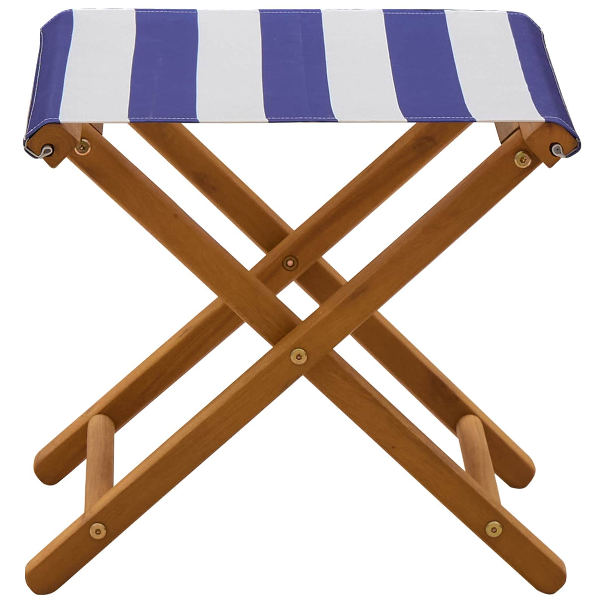 vidaXL Sun Lounger 2 pcs Solid Eucalyptus Wood Blue and White