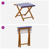 vidaXL Sun Lounger 2 pcs Solid Eucalyptus Wood Blue and White