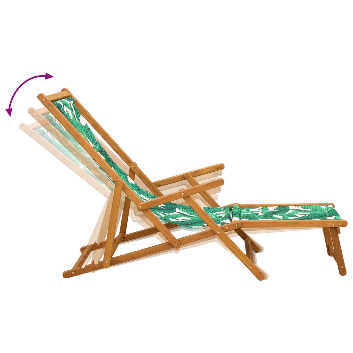 vidaXL Opvouwbare zonnebed 3 Positie Massief Eucalyptus Hout