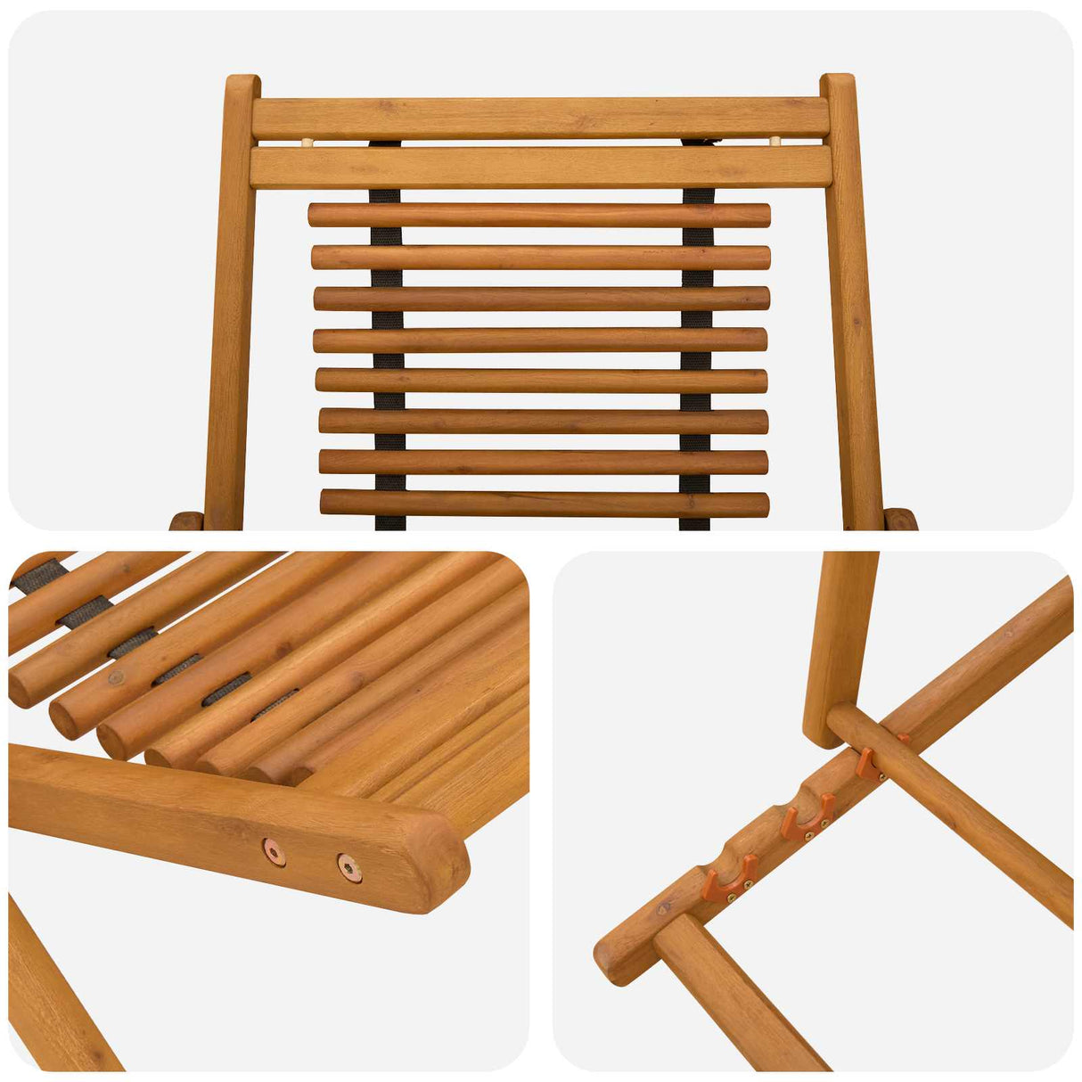 vidaXL Sun Lounger 3 Position Solid Eucalyptus Wood Natural