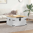 vidaXL Storage box with shelf White 78 x 78 x 45 cm Solid pine wood
