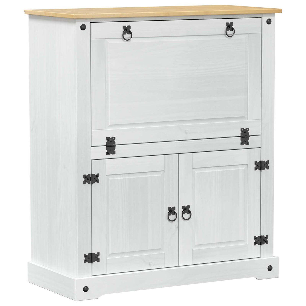 vidaXL Wijnkast Wit 97 x 45 x 114 cm Massief grenenhout