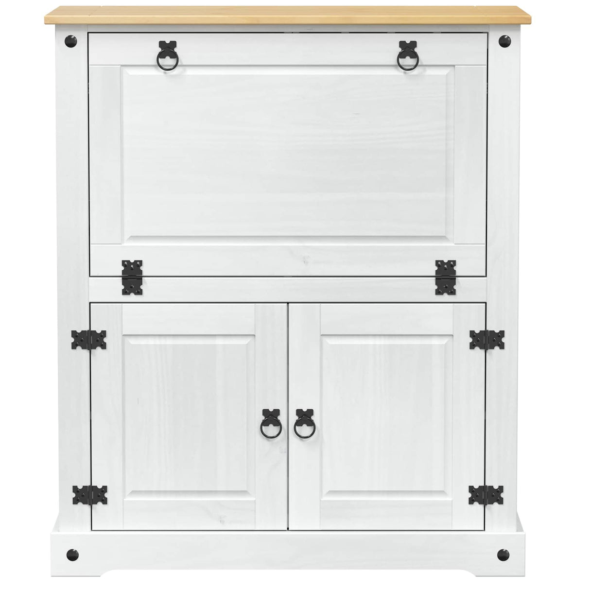 vidaXL Wijnkast Wit 97 x 45 x 114 cm Massief grenenhout