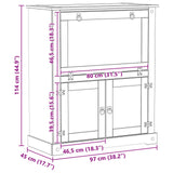 vidaXL Wijnkast Wit 97 x 45 x 114 cm Massief grenenhout