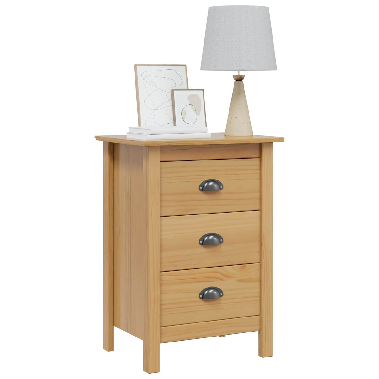 vidaXL Nachtkastje HILL Honing bruin 46 x 35 x 65 cm Massief vurenhout