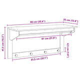 vidaXL Kapstok Honing bruin 90 x 35 x 41,5 cm Massief vurenhout
