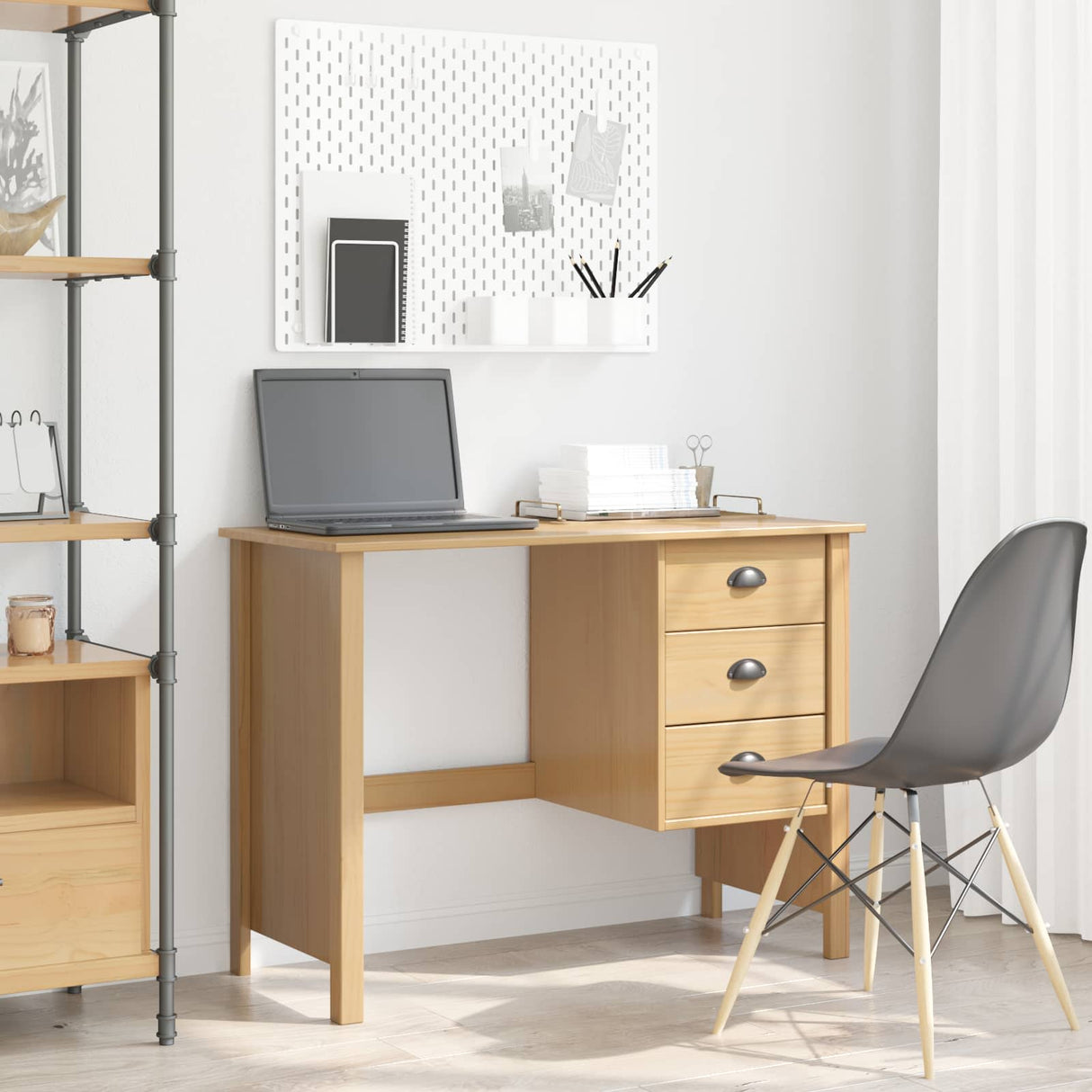 vidaXL Desk with Drawers with Drawer Honey Brown 100 x 45 x 74 cm