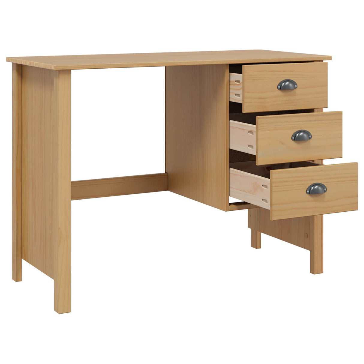 vidaXL Desk with Drawers with Drawer Honey Brown 100 x 45 x 74 cm