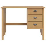 vidaXL Desk with Drawers with Drawer Honey Brown 100 x 45 x 74 cm
