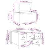 vidaXL Salontafel Honing bruin 79,5 x 79,5 x 49 cm Massief vurenhout