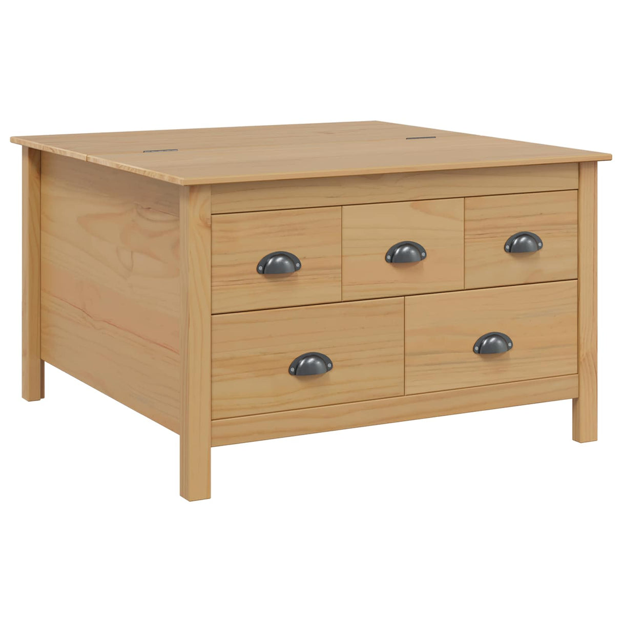 vidaXL Salontafel Honing bruin 79,5 x 79,5 x 49 cm Massief vurenhout