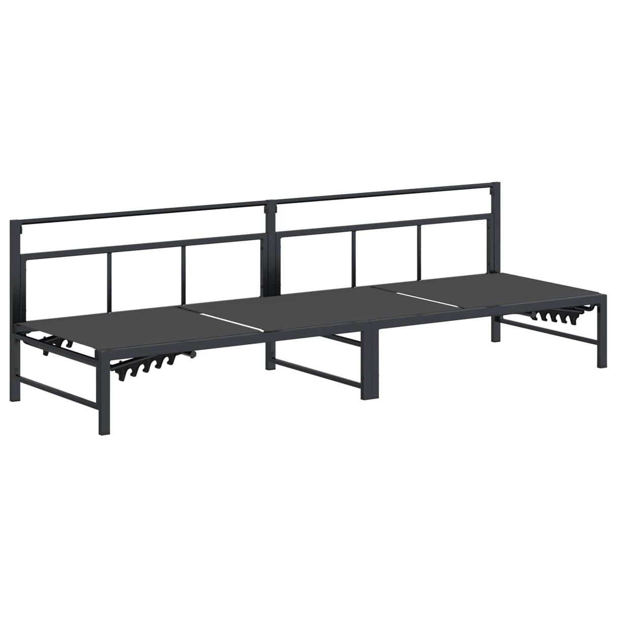 vidaXL Ligstoel Zwart 200 x 62 x 59,5 cm Textileen