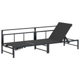 vidaXL Ligstoel Zwart 200 x 62 x 59,5 cm Textileen