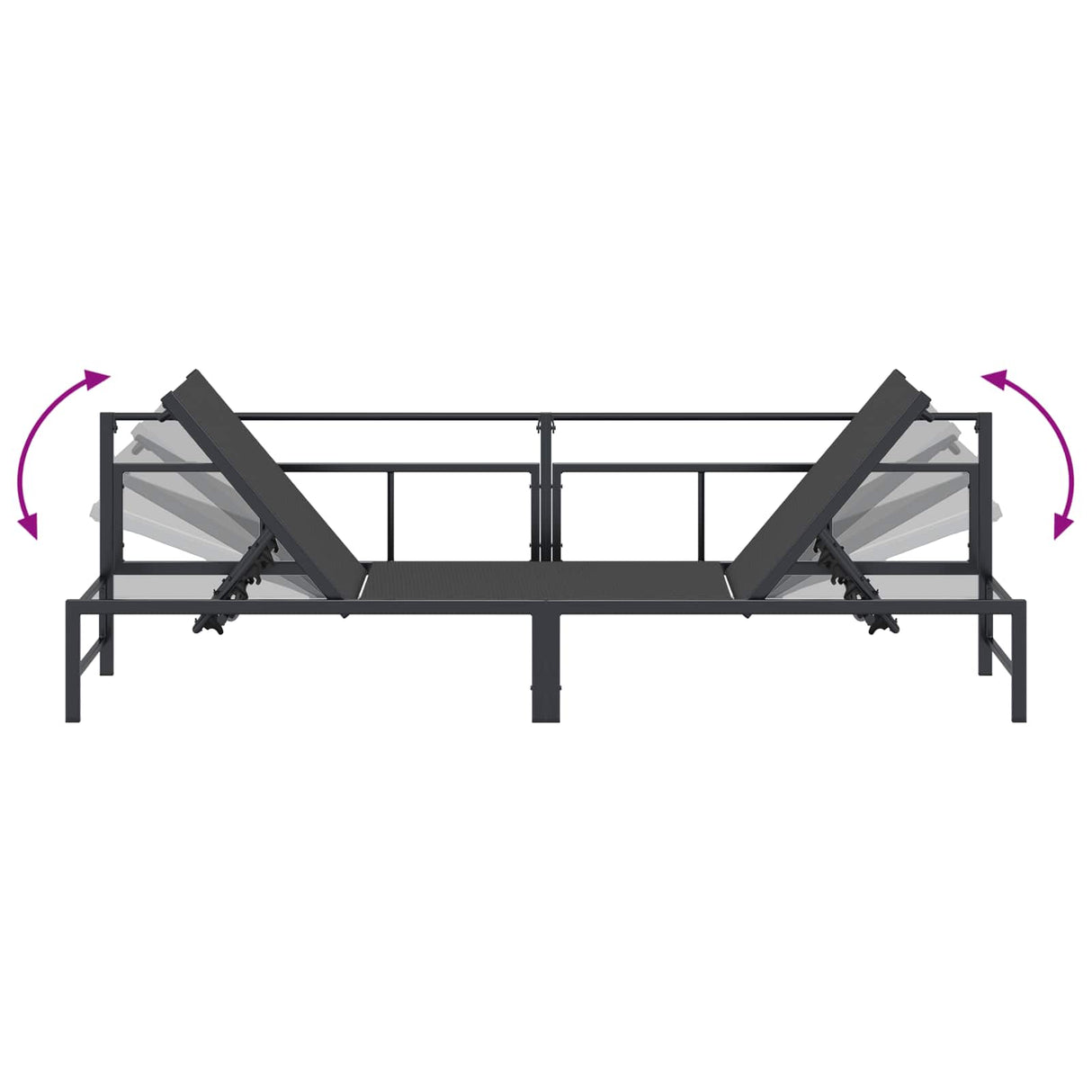 vidaXL Ligstoel Zwart 200 x 62 x 59,5 cm Textileen