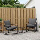 vidaXL Tuinbank Set 3 pcs Zwart en Anthraciet Staal