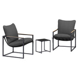 vidaXL Tuinbank Set 3 pcs Zwart en Anthraciet Staal