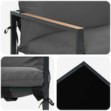 vidaXL Tuinbank Set 3 pcs Zwart en Anthraciet Staal