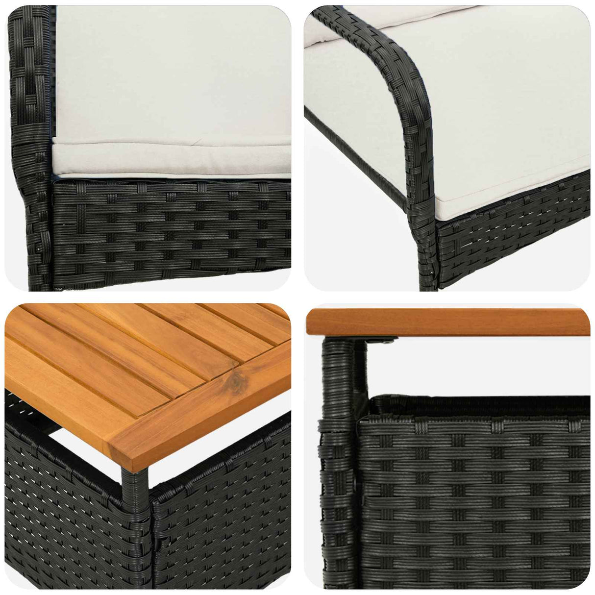 vidaXL Tuinset met kussen staal