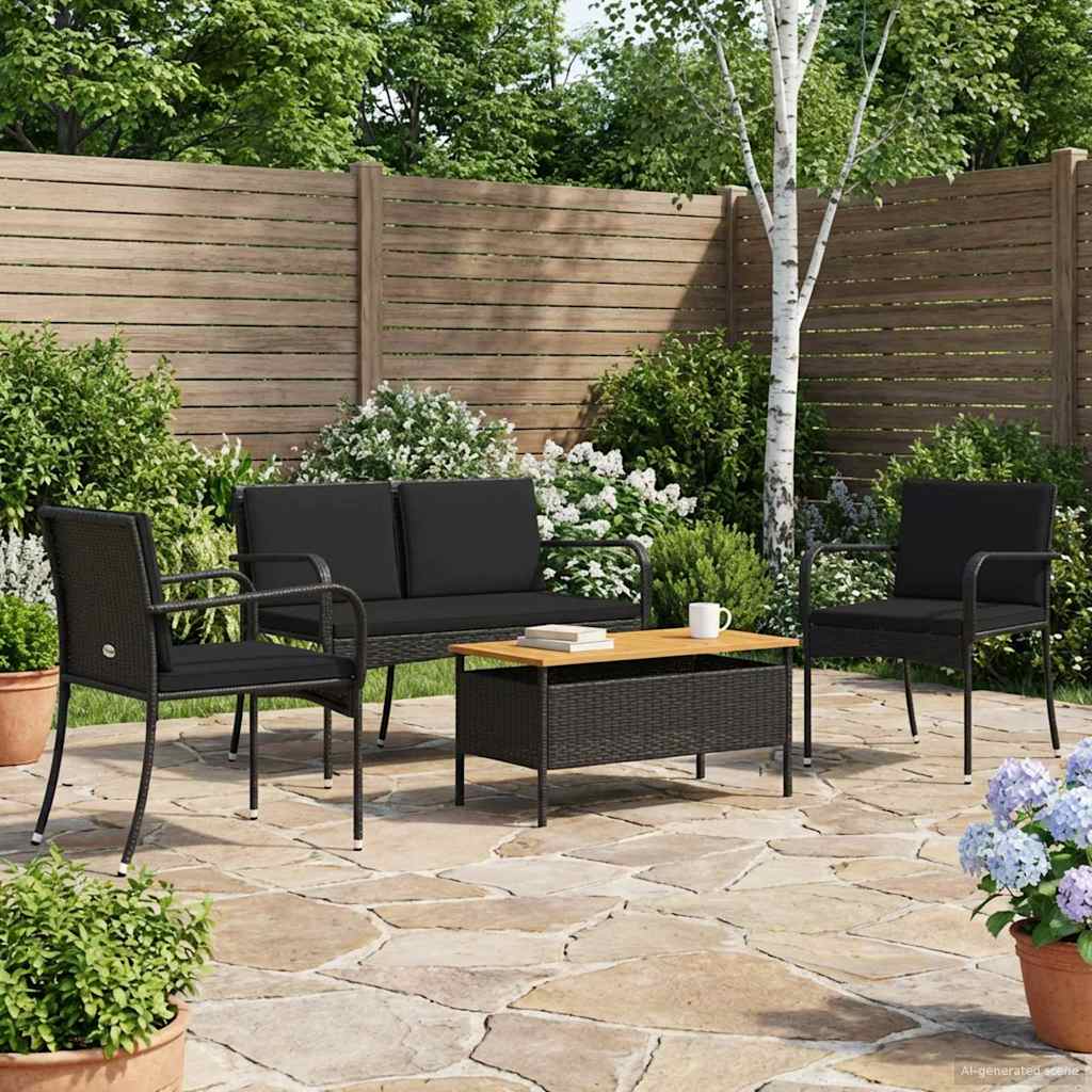 vidaXL Tuinset met kussen staal
